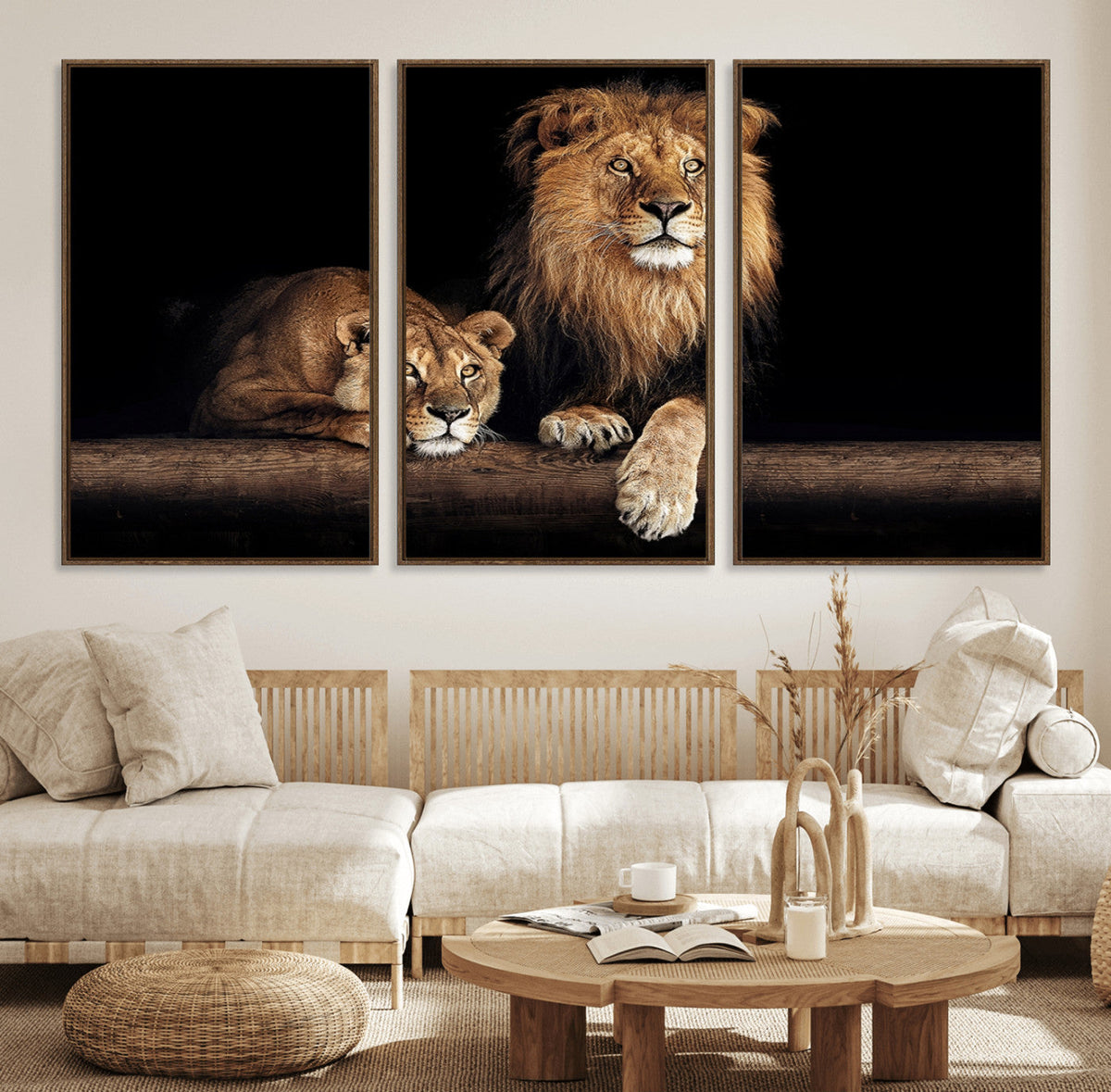 Lion Canvas Wall Art – Majestic Animal Print Artwork for