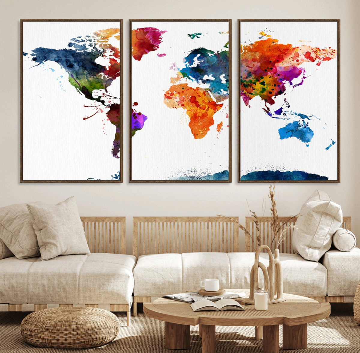 World Map Canvas Print – Detailed Map of the World Wall Art