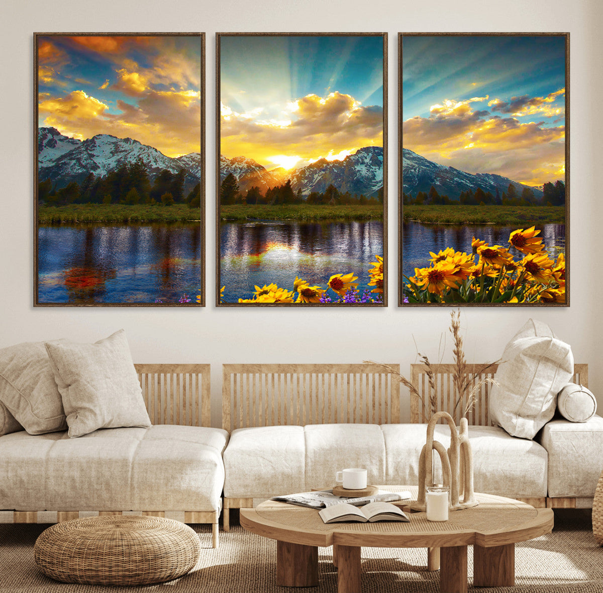 Grand Teton Park Sunrise Wall Art – Vibrant Landscape Canvas