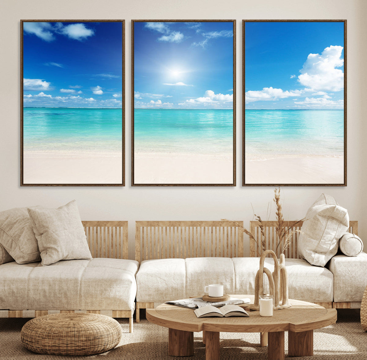 Blue Ocean Wall Art Canvas Print - Tranquil Ocean Paradise