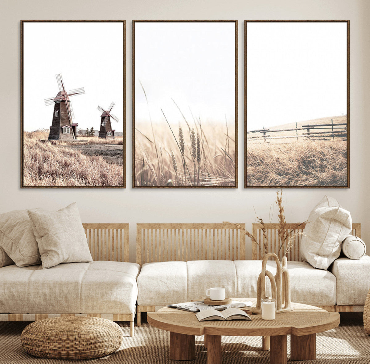 Farm Prints Set, Farmhouse Wall Art Canvas, Country House