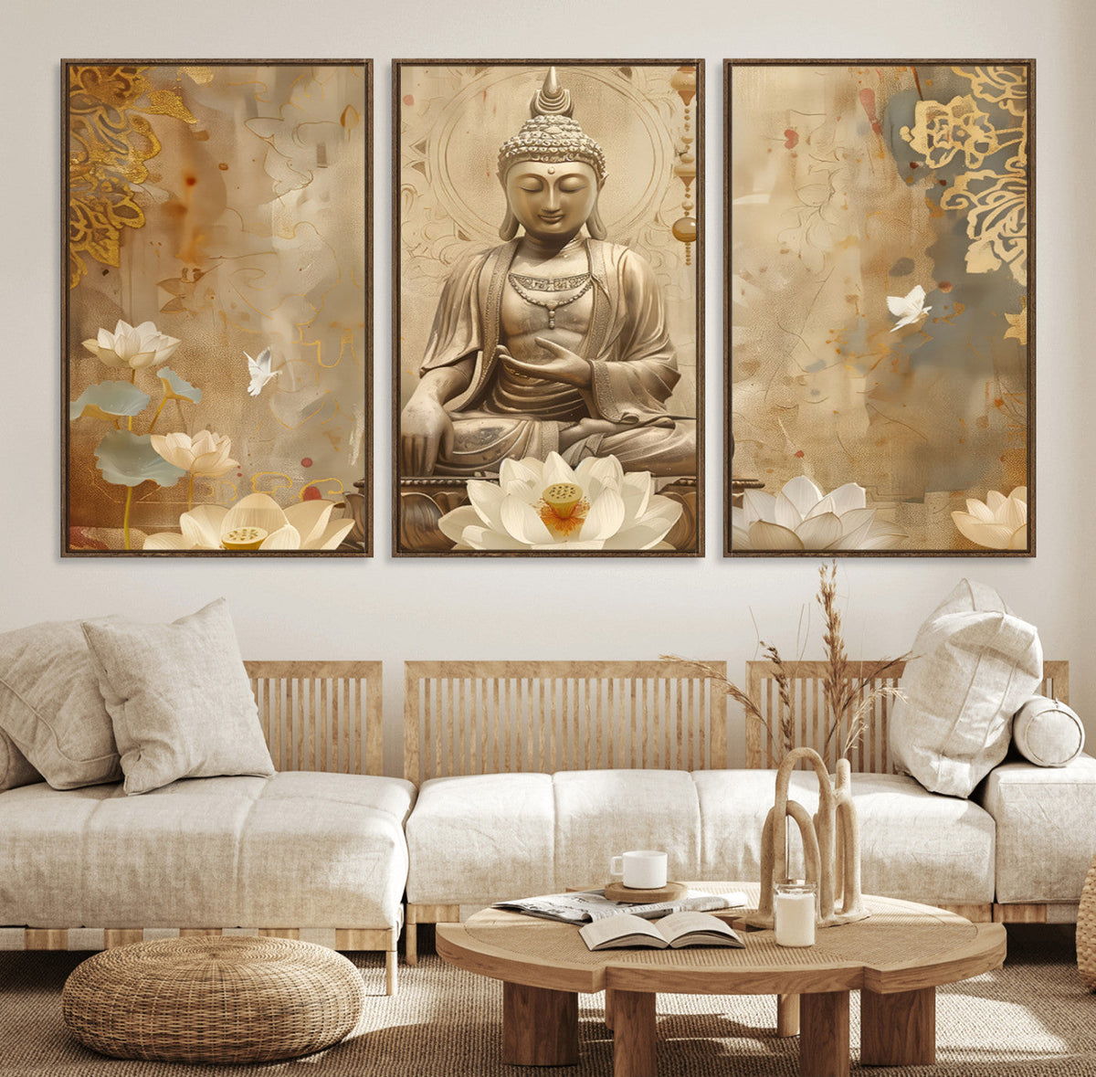 Buddha Wall Art Canvas Print, Buddha Meditation Room Decor,