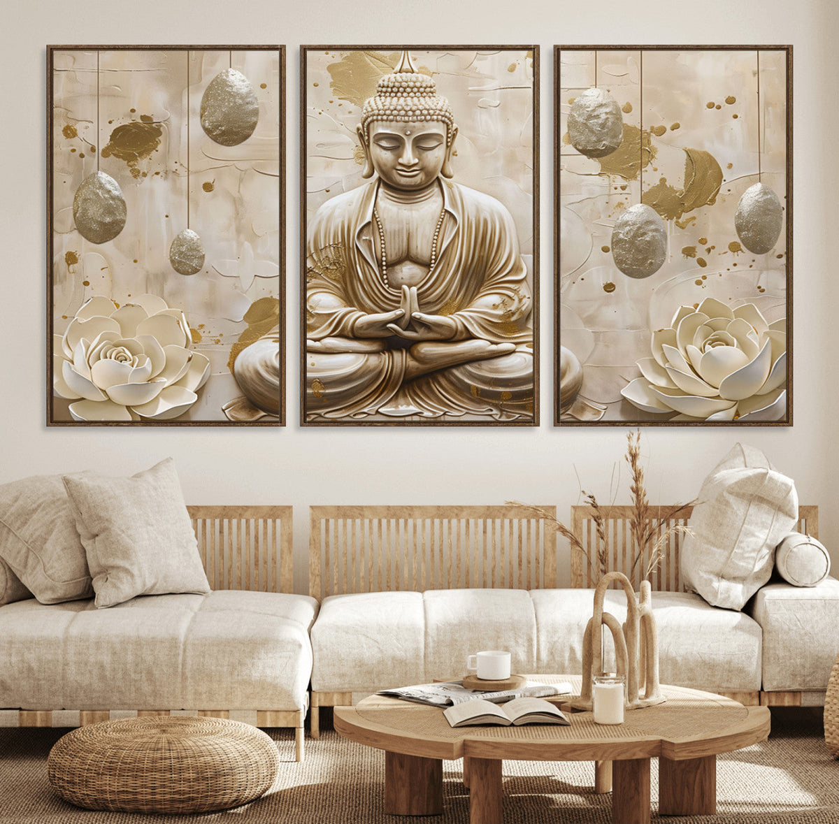 Serene Buddha Wall Art | Yoga Room Decor and Meditation Wall