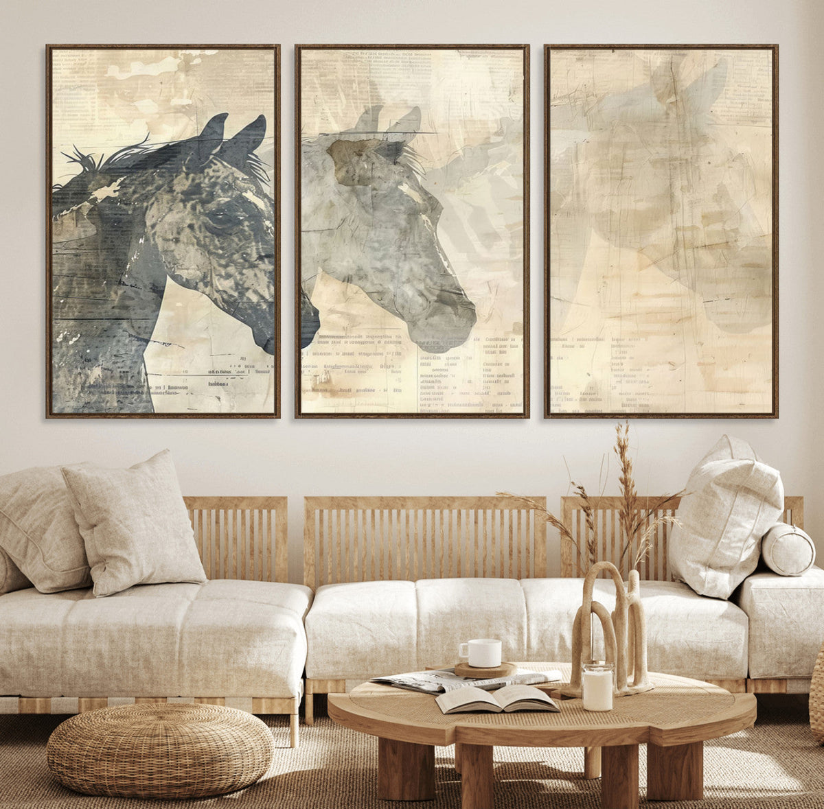 Abstract Horse Canvas Print | Modern Farmhouse Wall Art |