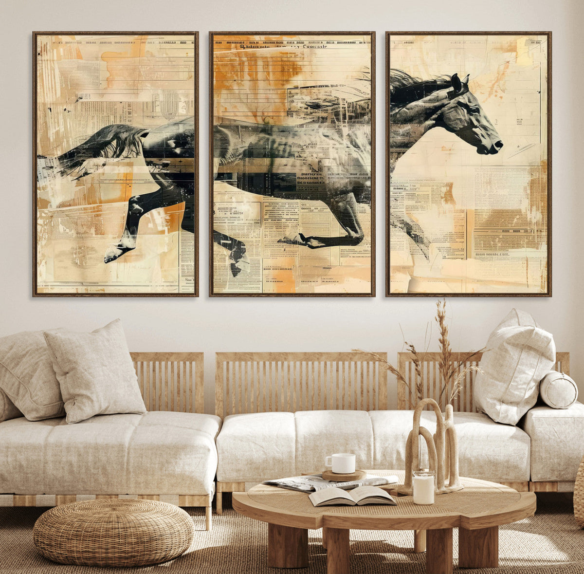 Chines Style Running Horse Western Wall Art | Farmhouse Wall