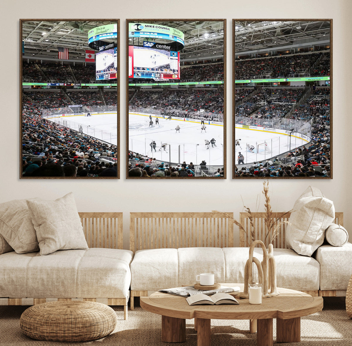 Sharks Arena Blackhawks Sharks Ice Hockey Stadium Wall Art