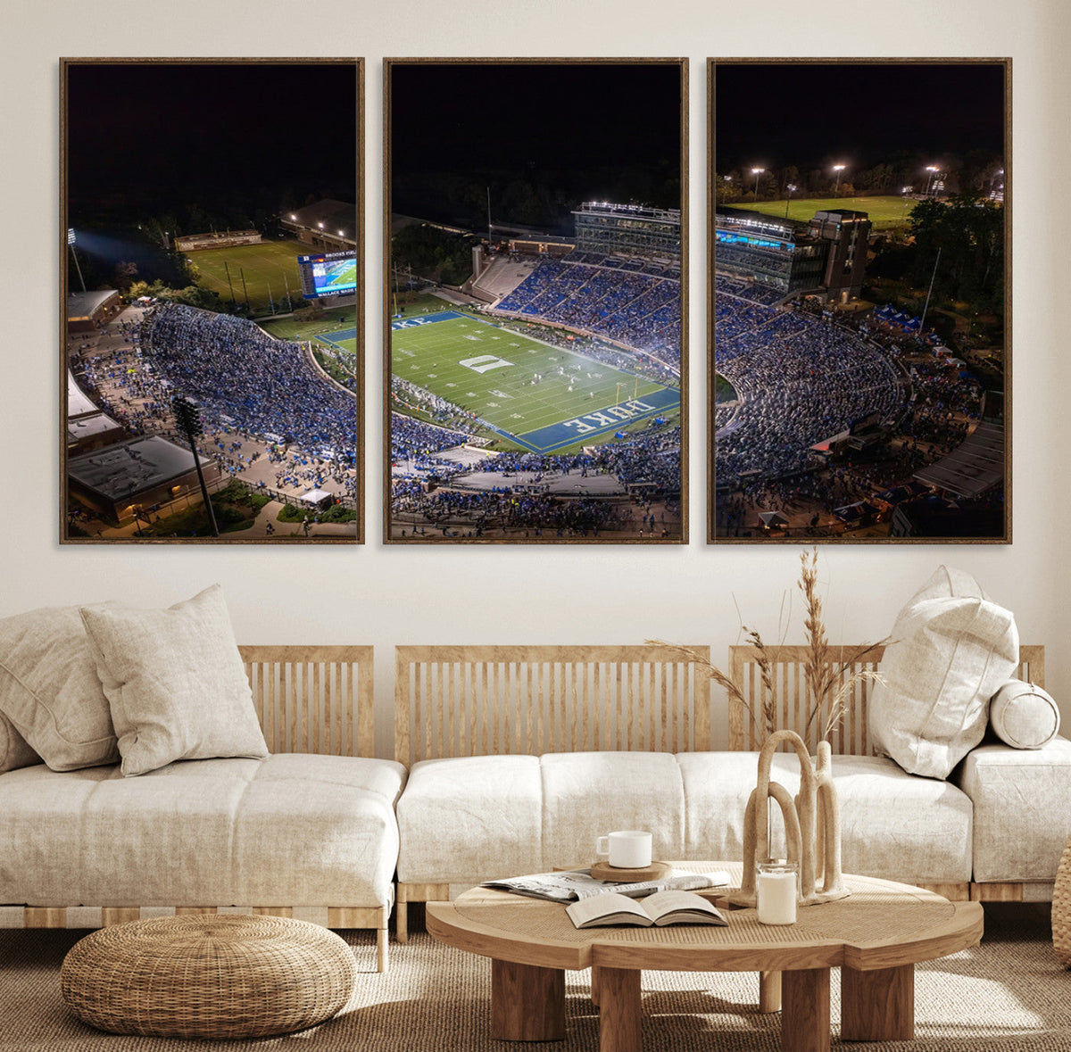 Duke University Blue Devils Football Print Canvas - Durham