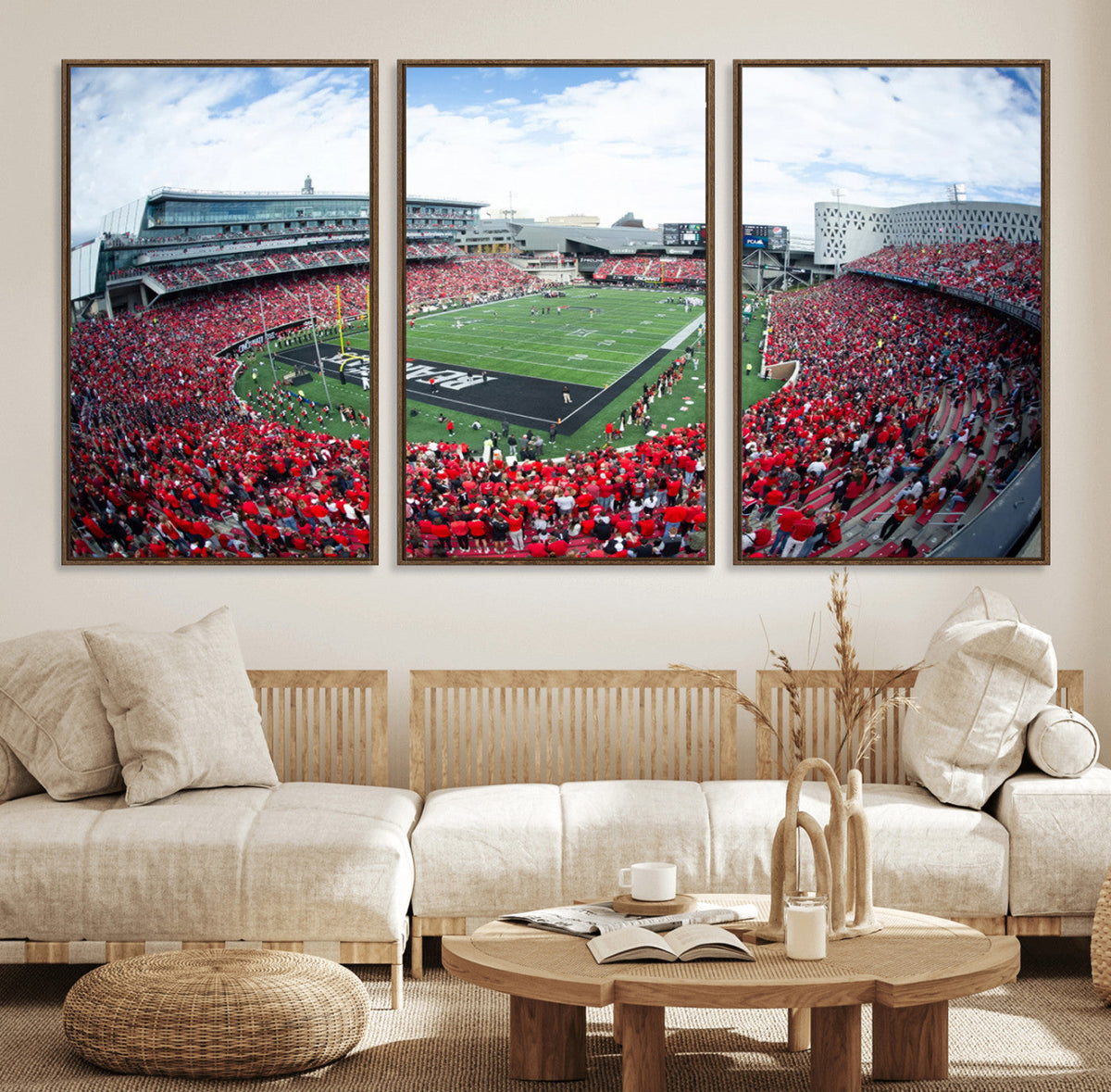 Cincinnati Bearcats Football Team Print - Nippert Stadium Wall Art Canvas Print