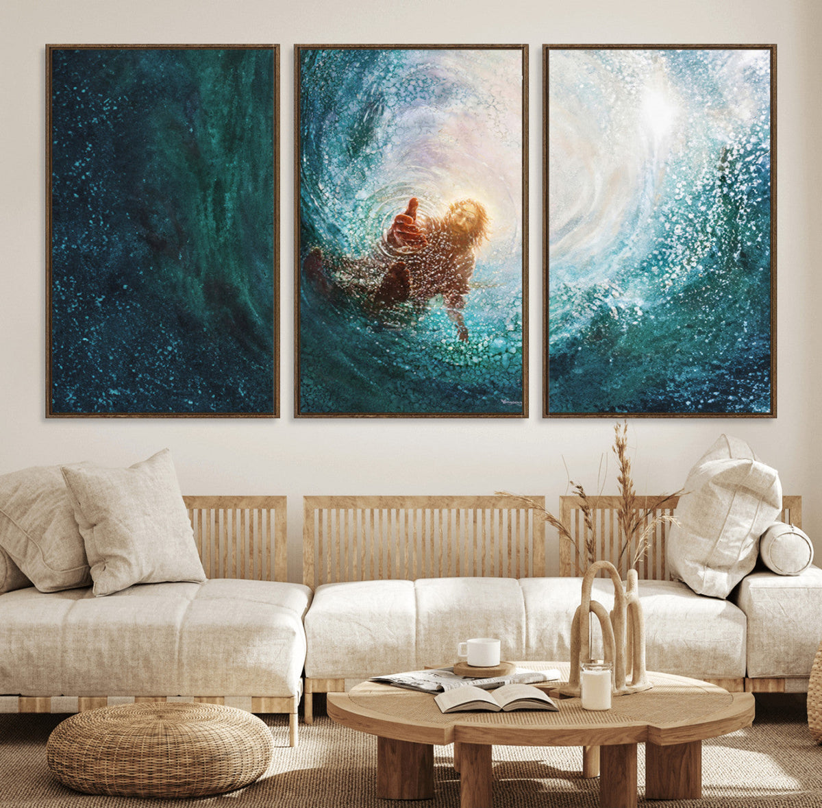 Powerful Jesus Canvas Print - Hand of Salvation,