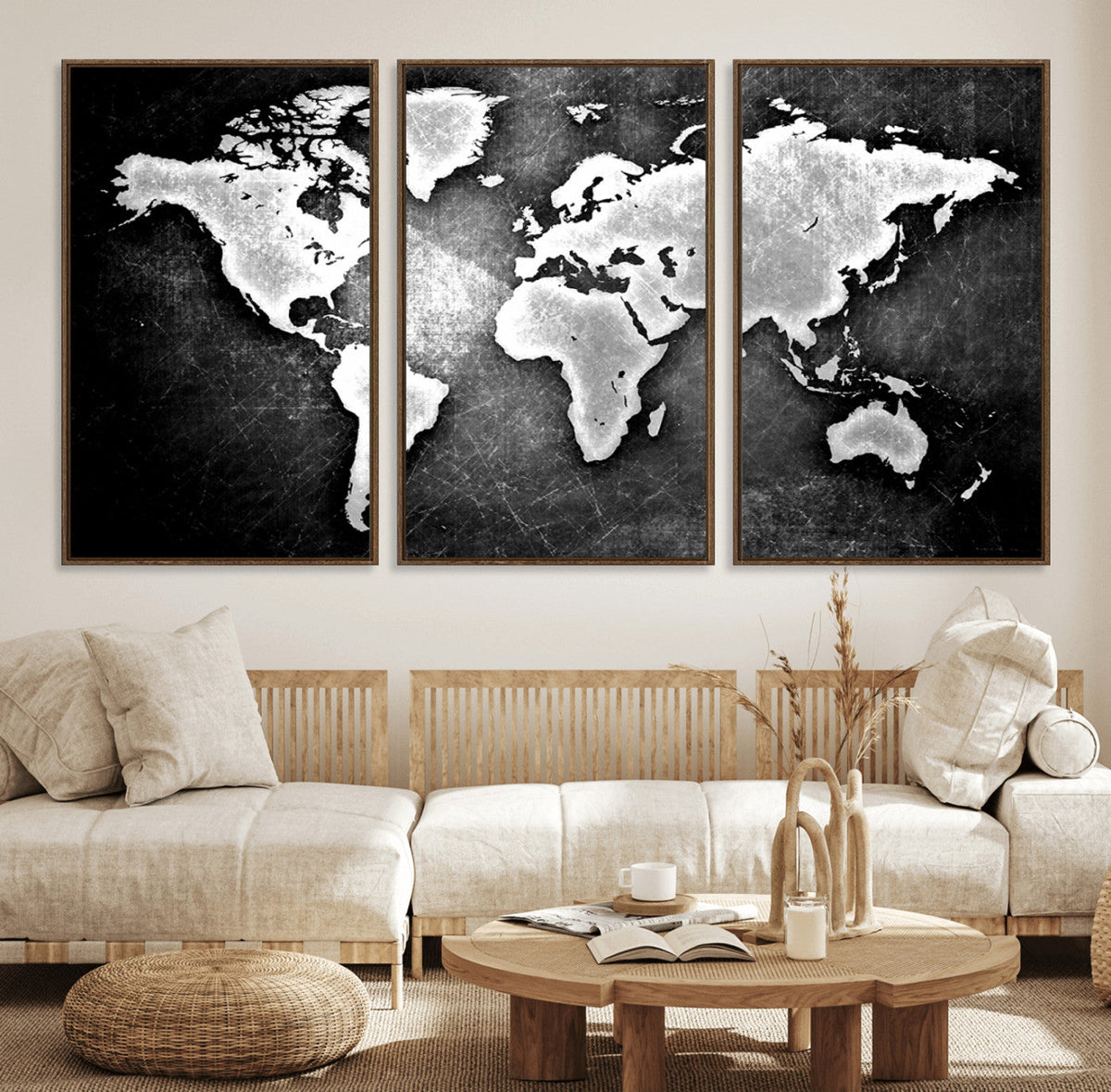 World Map Wall Art Canvas Print – Framed Wall Art for
