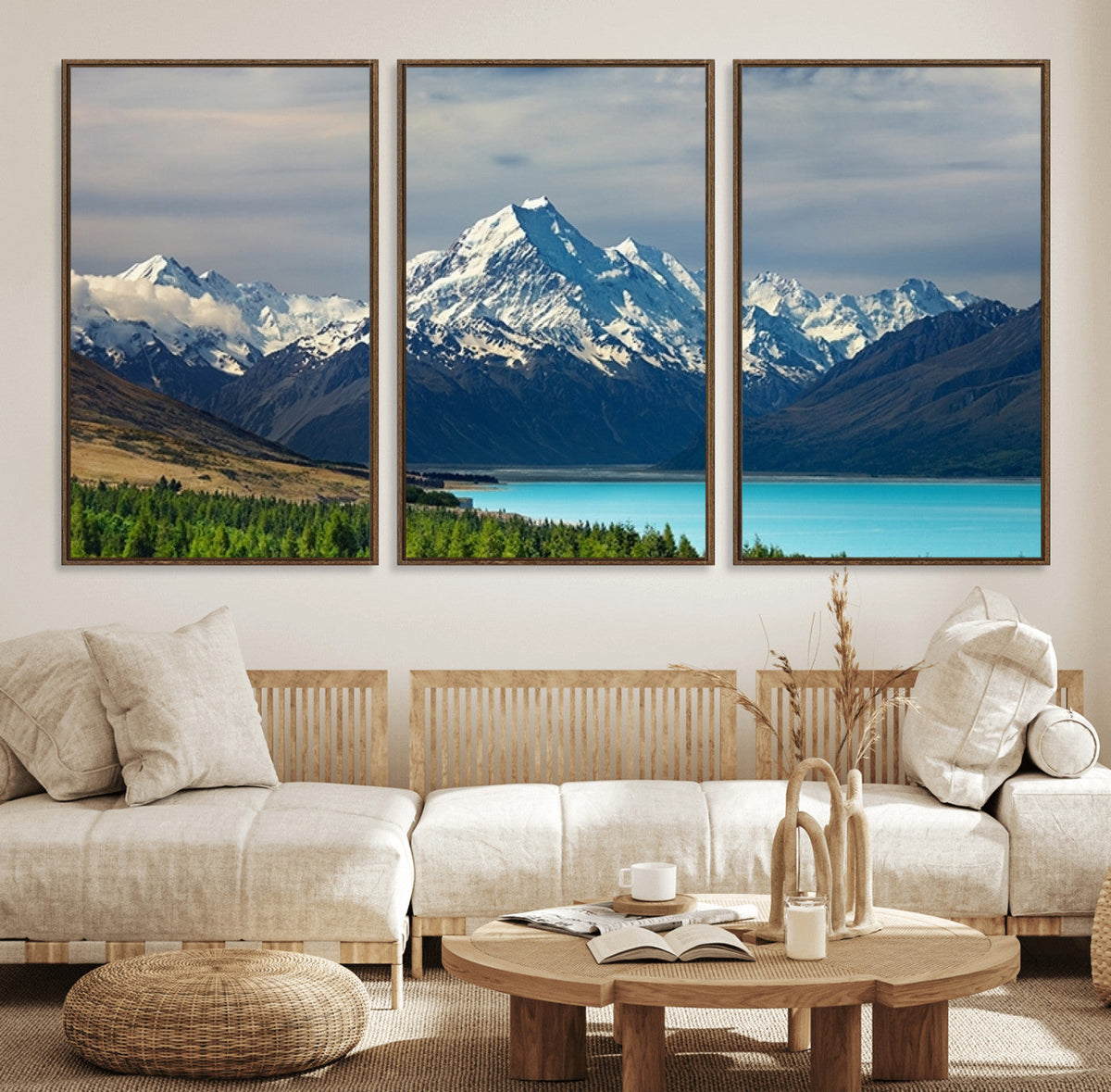 Mount Cook and Lake Pukaki Canvas Wall Art Print – Majestic