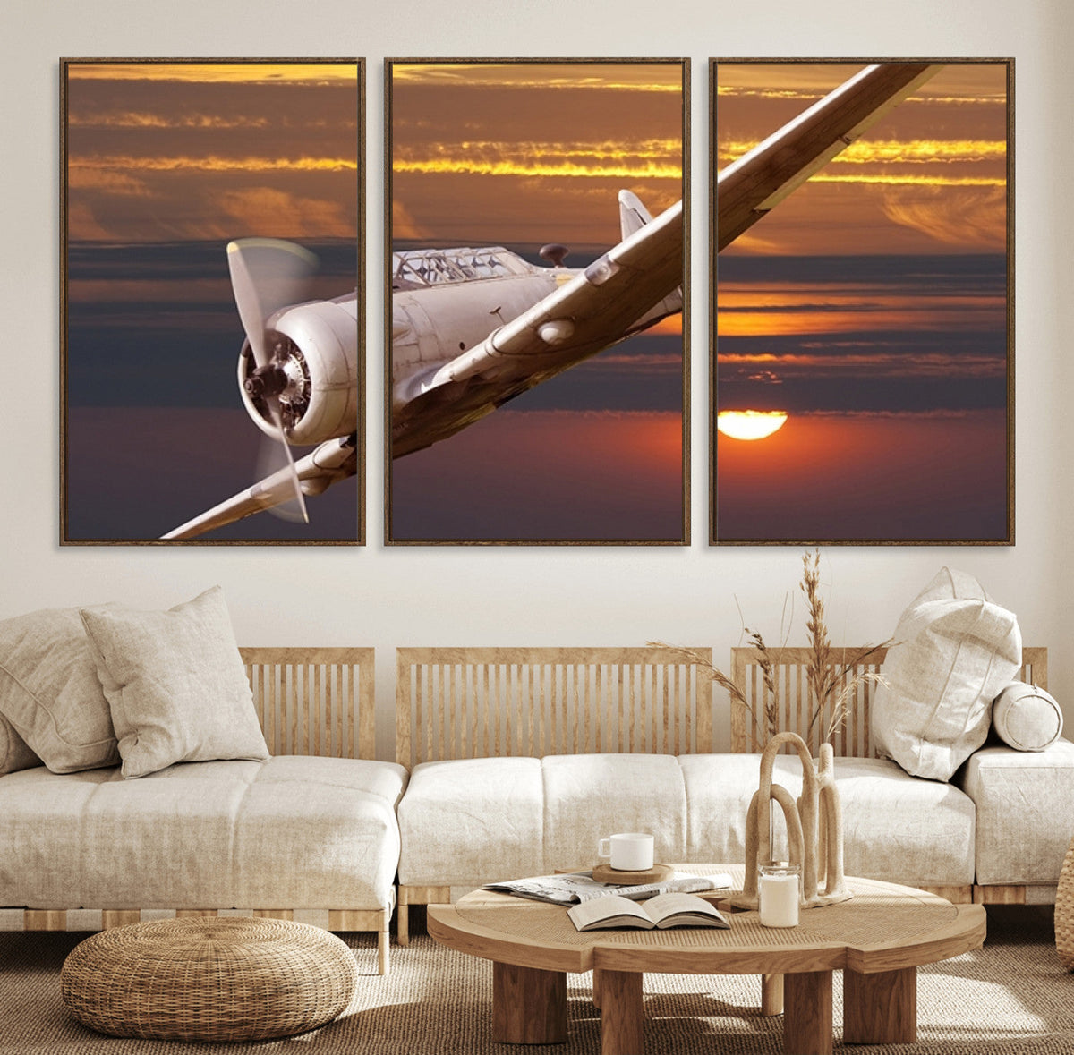 Old War Plane Wall Art Canvas Print