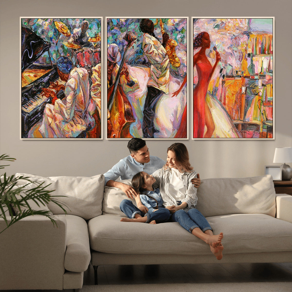 Abstract Afro American Jazz Canvas Wall Art | Music-Inspired