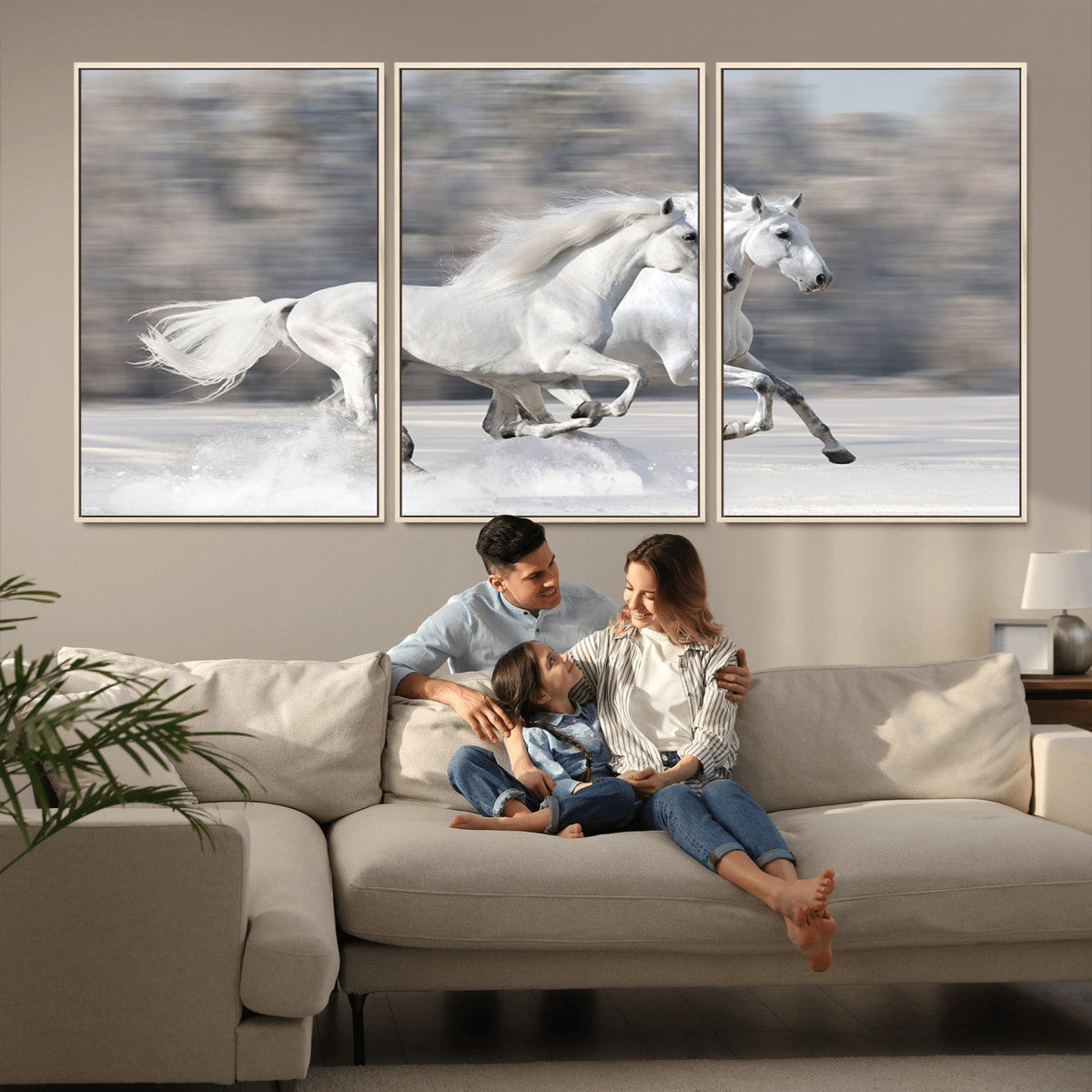 The White Horses Wall Art, Framed White Horses Wall Art
