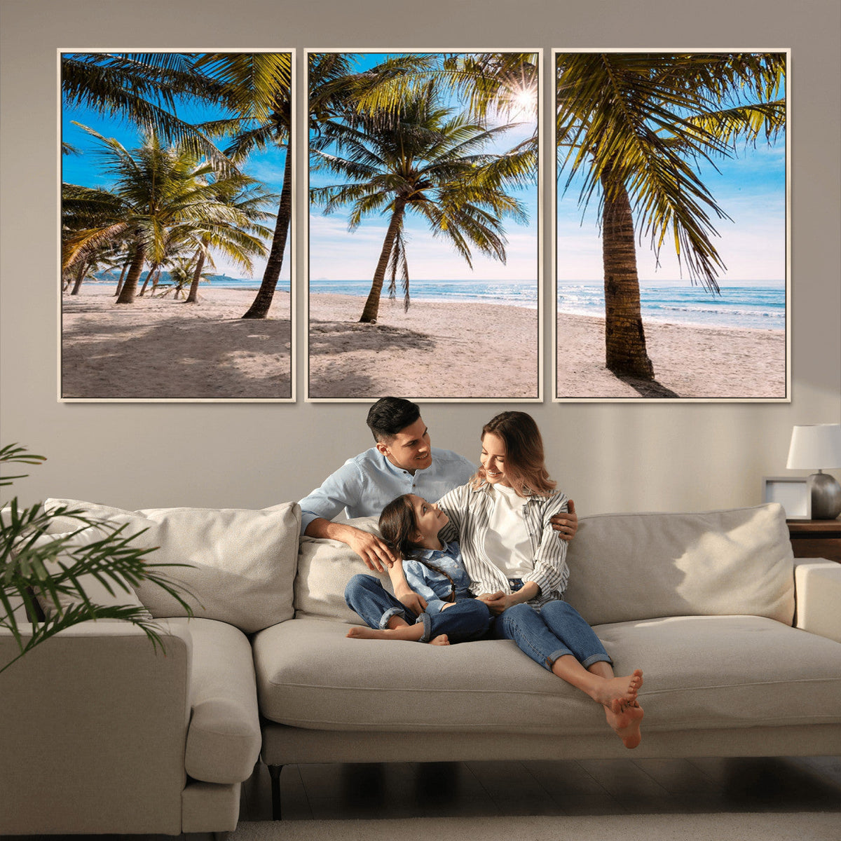Palm Beach Tropical Island Wall Art Canvas Print