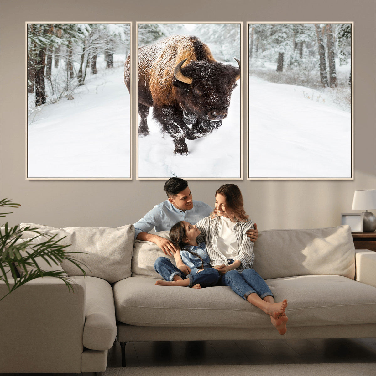 Bison Wall Art Canvas Print For Farmhouse, Animal Canvas