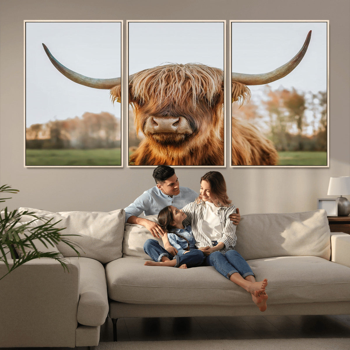 Highland Cow Animal Scottish Cattle Art Print Farmhouse Wall