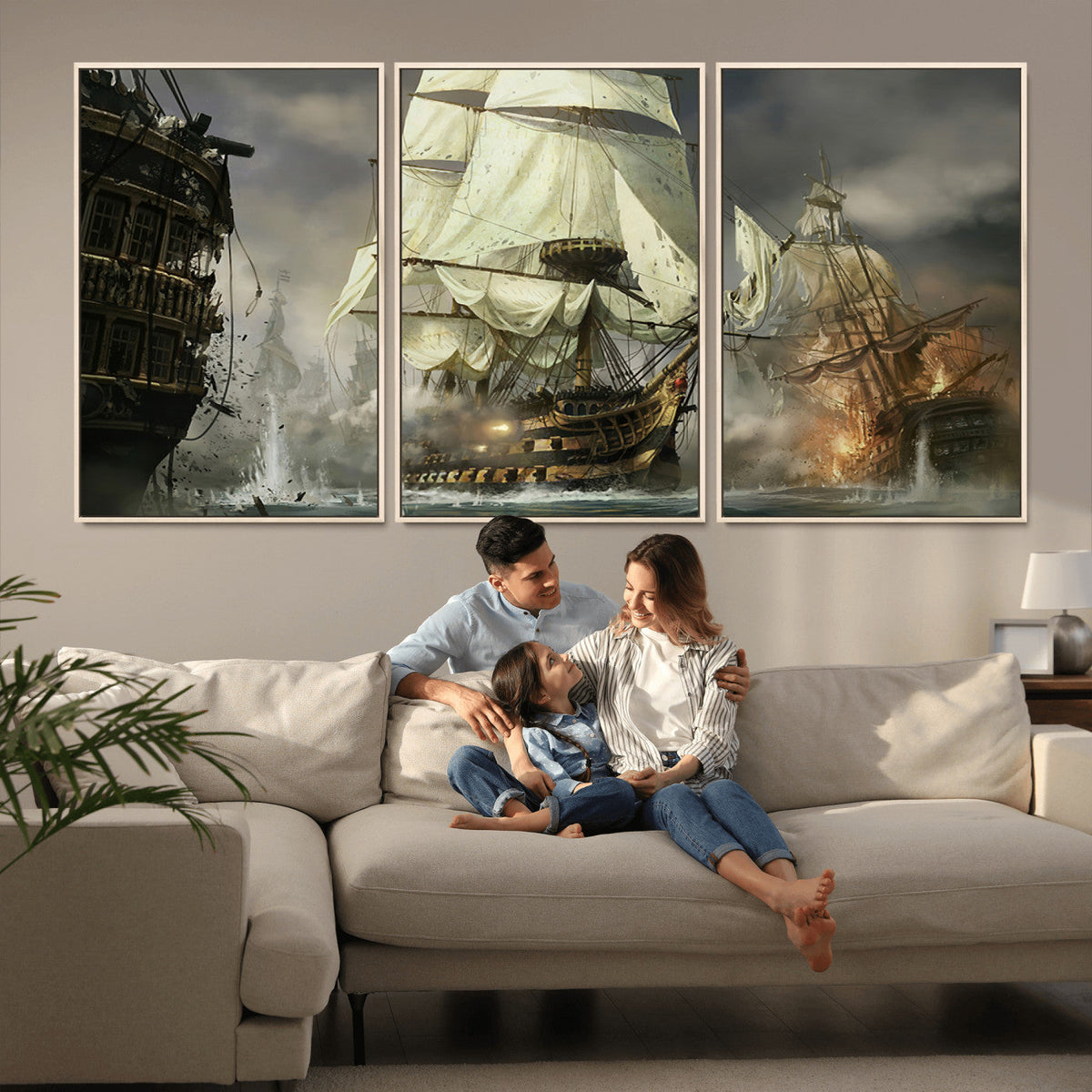 Pirate Ship War Wall Art Canvas Print