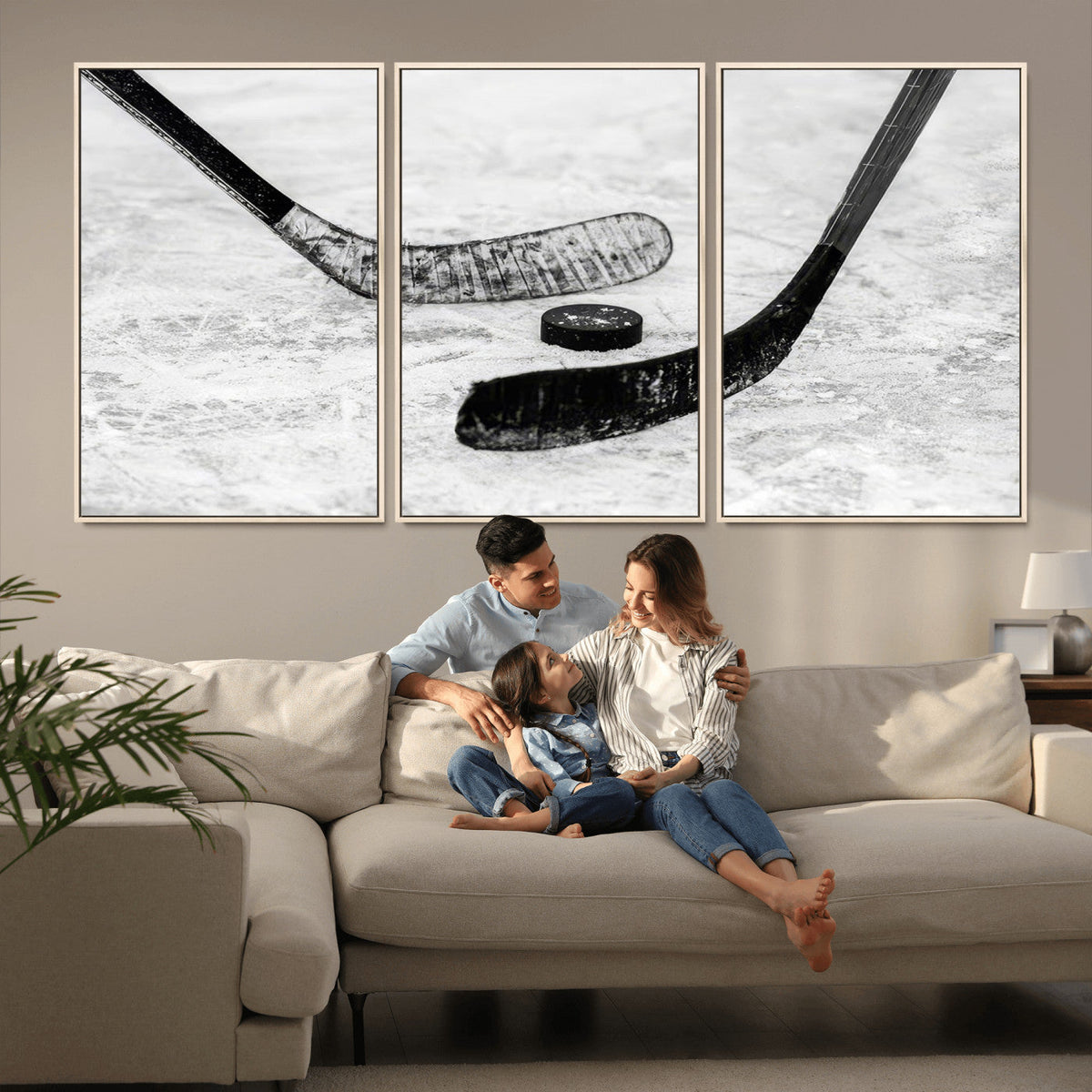 Winter Ice Hockey Sport Canvas Wall Art Print - Hockey Wall