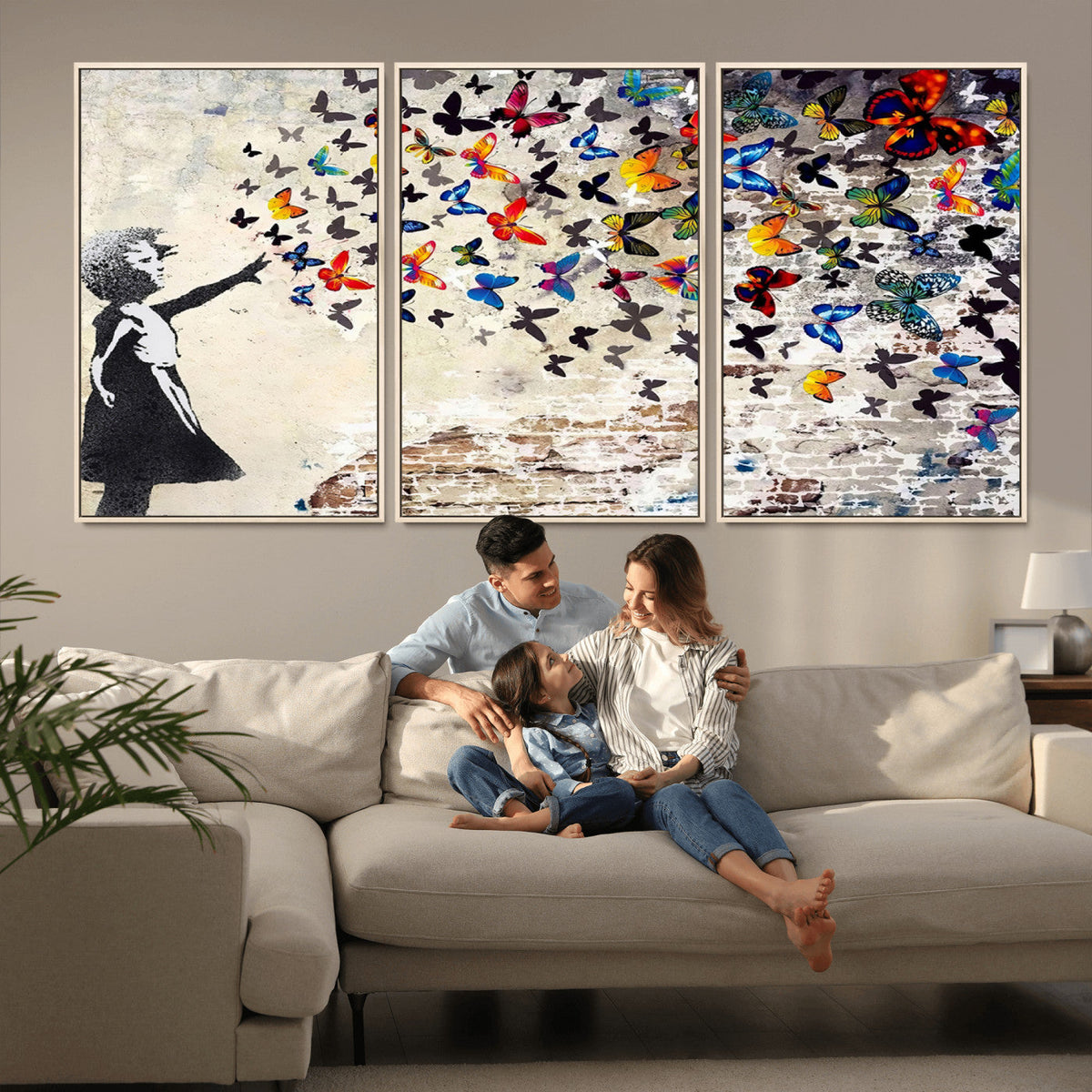 Banksy Graffiti Wall Art Canvas Print: Girl Releasing