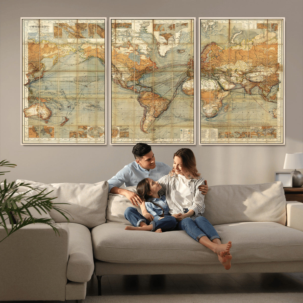Push Pin World Map Canvas Print – Travel Tracker Wall Art
