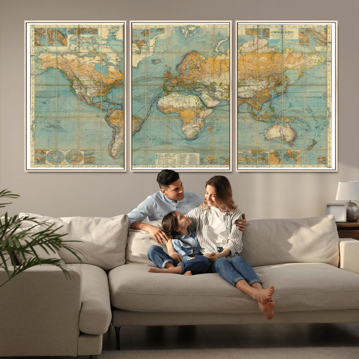 Push Pin World Map Canvas Print – Travel Tracker Wall Art