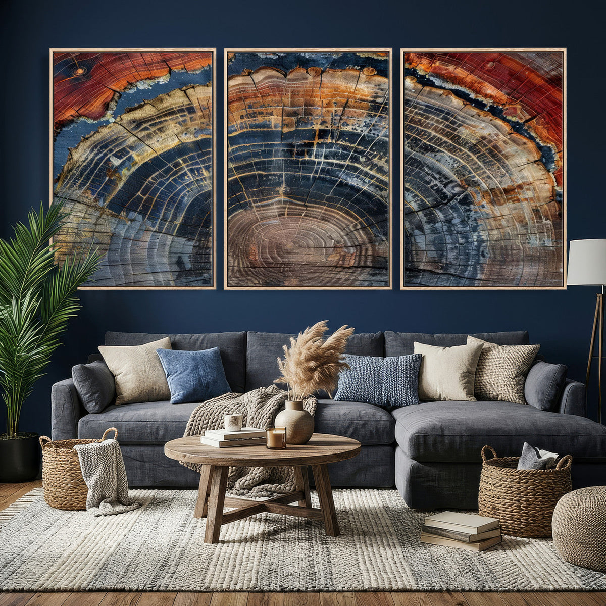 Abstract Tree Ring Wall Art Canvas Print