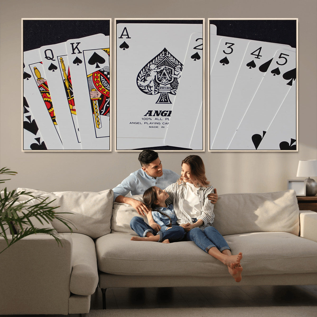 Poker Wall Art - Playing Cards Canvas Wall Art Print - Ace
