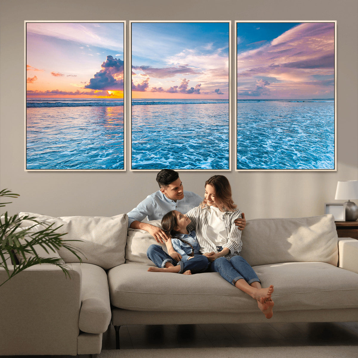 Ocean Sunset Canvas Wall Art Print – Tranquil Seascape