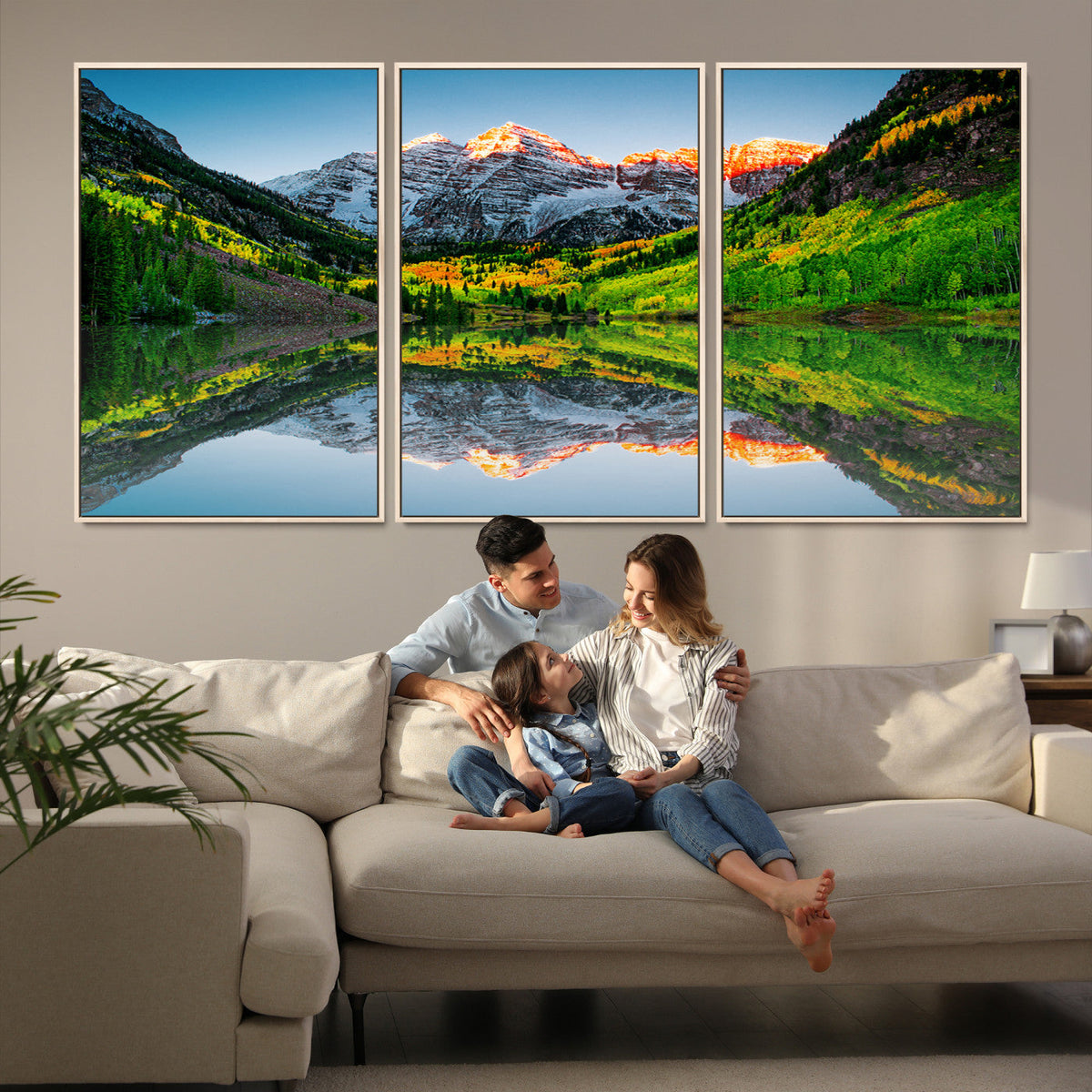 Majestic Snow-Capped Peaks Wall Art Canvas Print, Vibrant