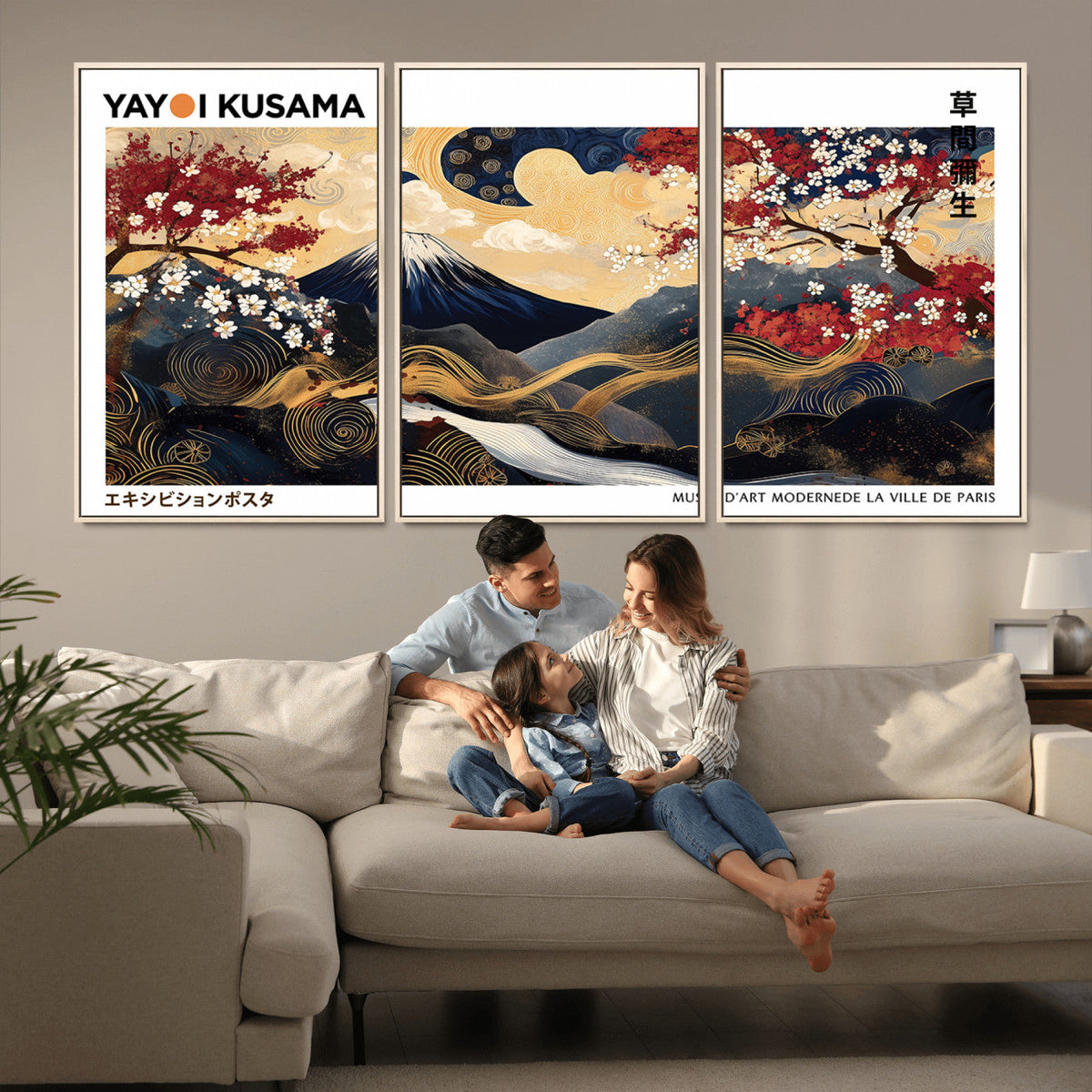 Modern Mount Fuji Wall Art Canvas Print – Framed Abstract