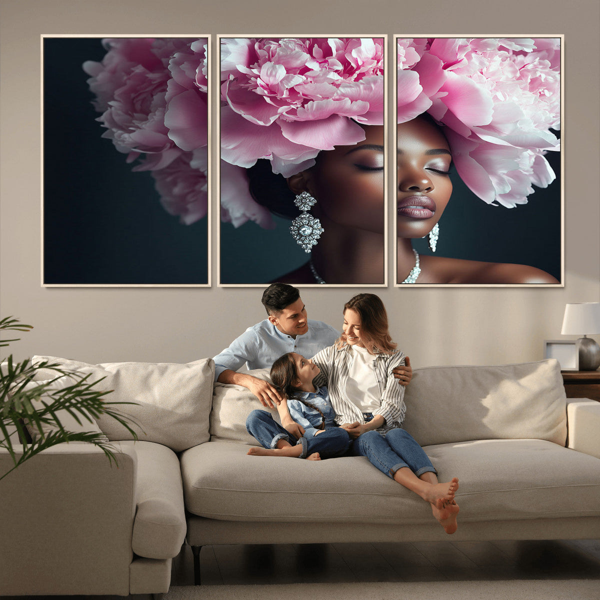 Black Beauty Petal Crown Wall Art Canvas Print – Floral
