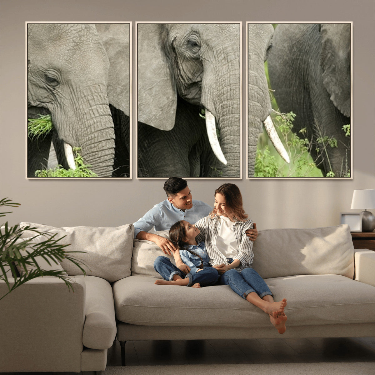 Wild Elephant Wall Art Canvas Print