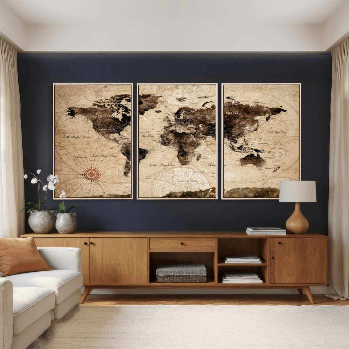 World Map Wall Art Canvas Print
