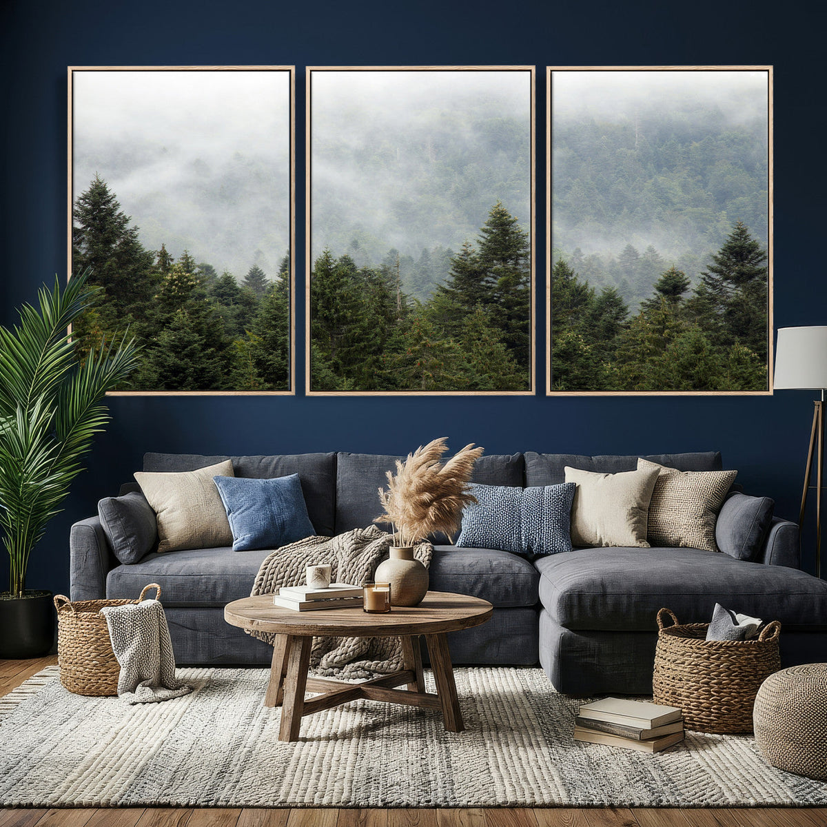 Misty Mountain Forest Wall Art Canvas Print