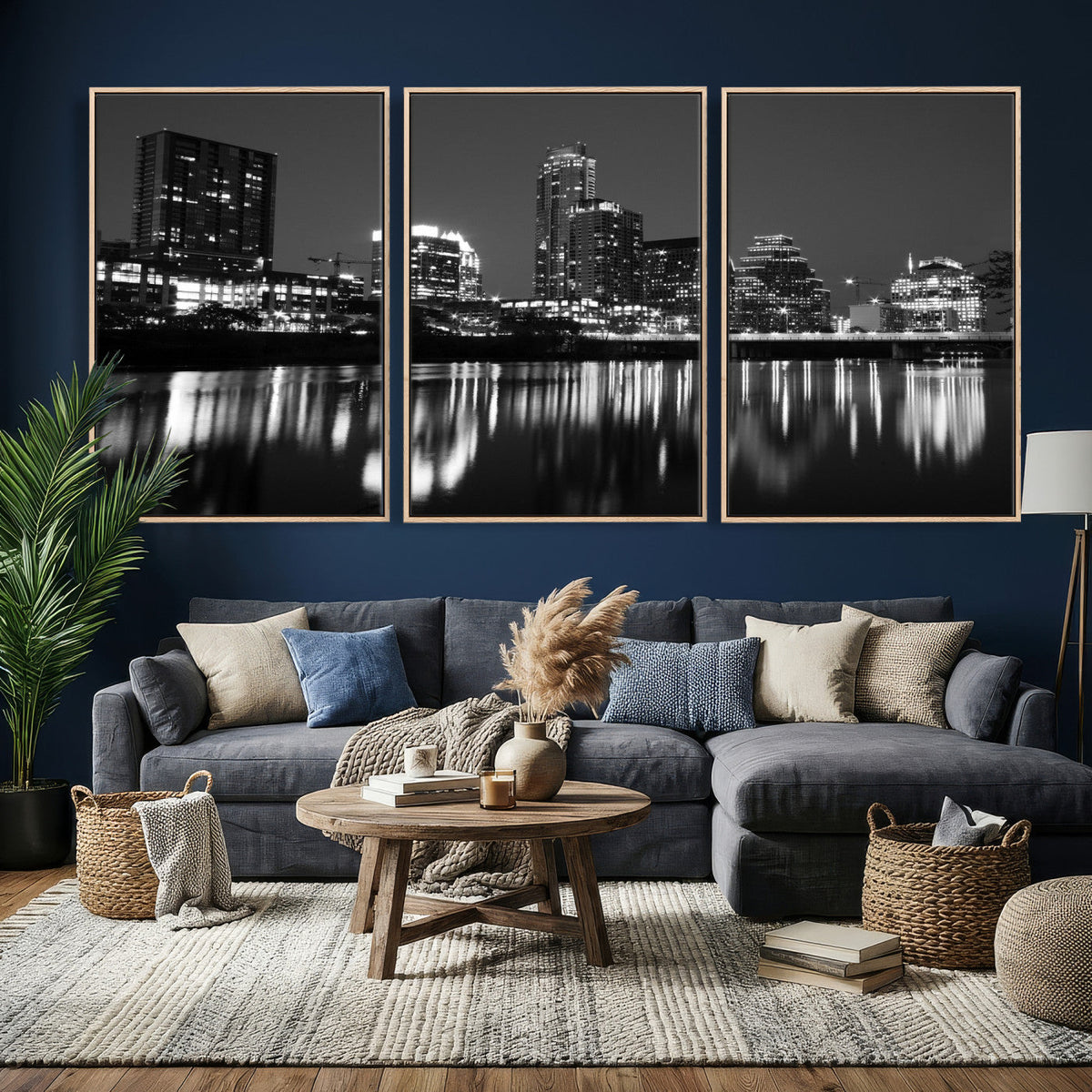 Austin Skyline Wall Art Canvas Print, Austin Downtown Night