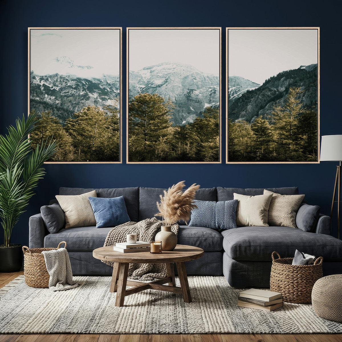 Mountain Forest Wall Art Canvas Print, Alpine Landscape