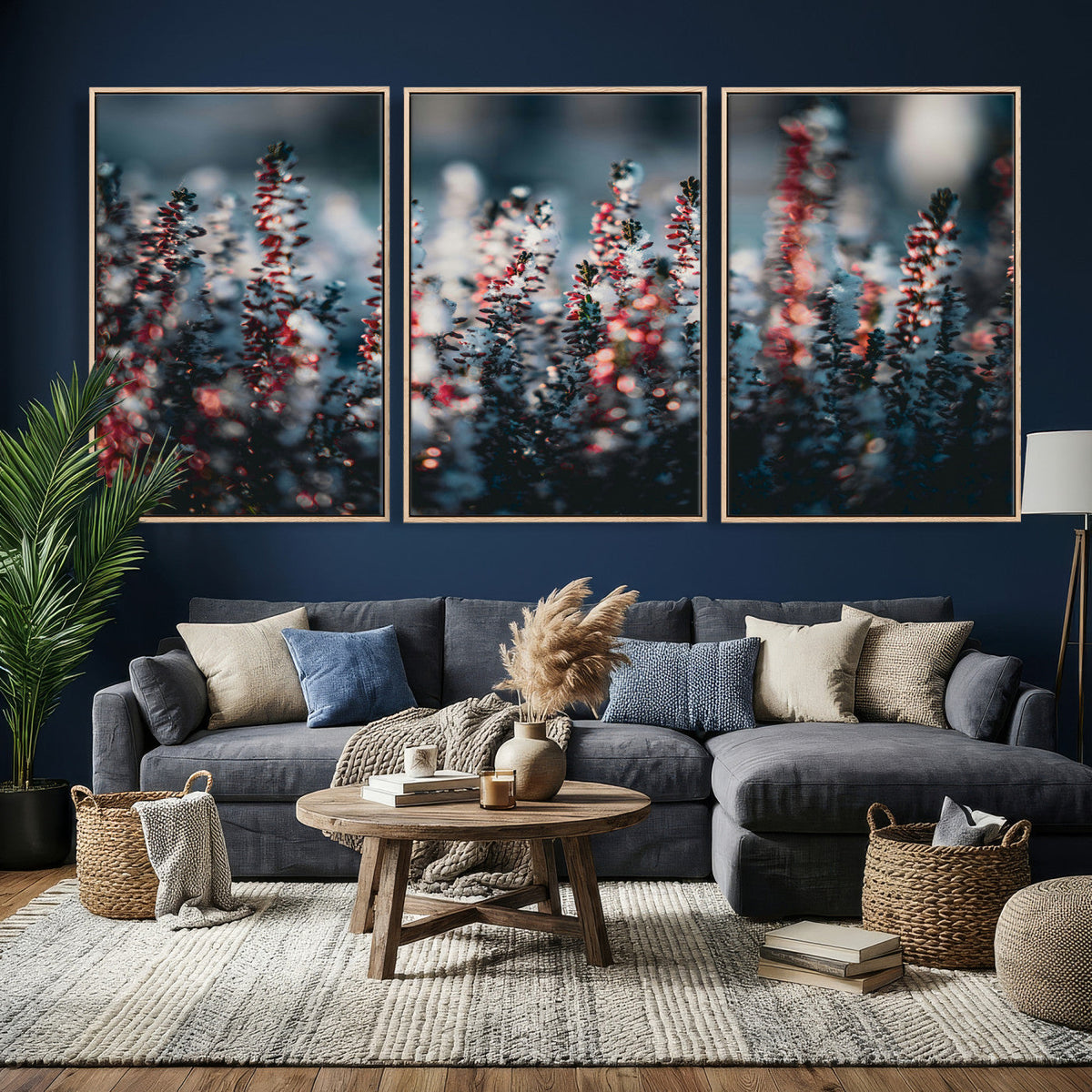 Winter Heather Wall Art Canvas Print, Frosted Floral Nature