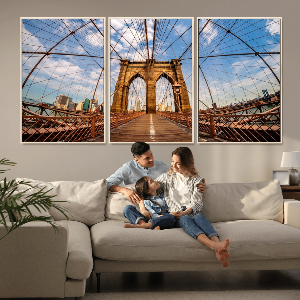 Brooklyn Bridge Manhattan Wall Art Canvas Print