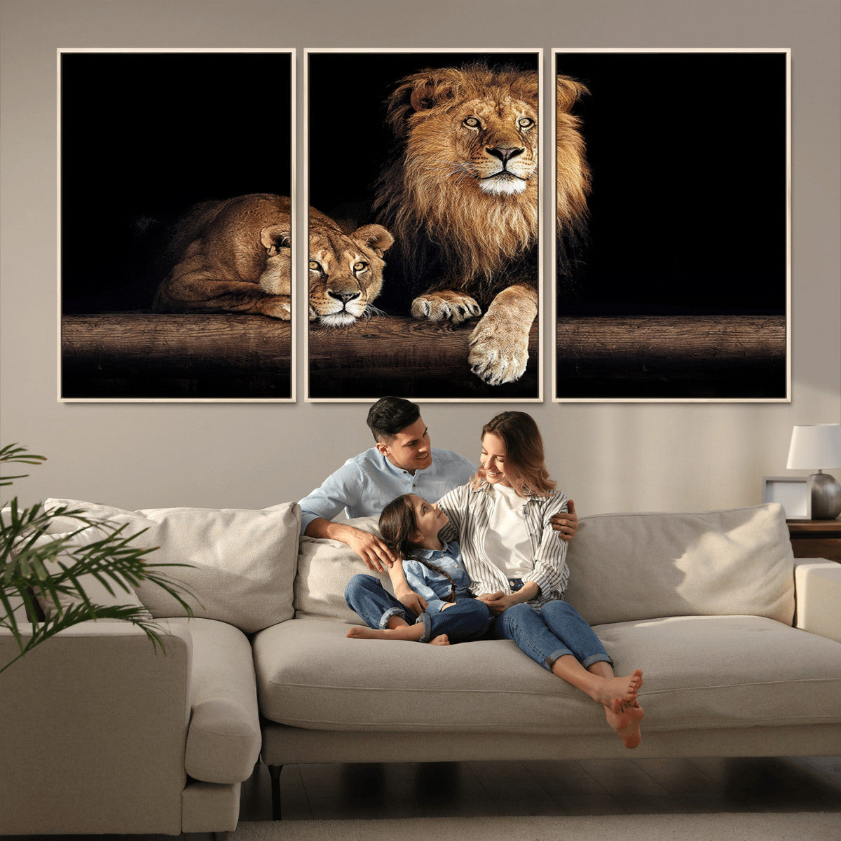 Lion Canvas Wall Art – Majestic Animal Print Artwork for