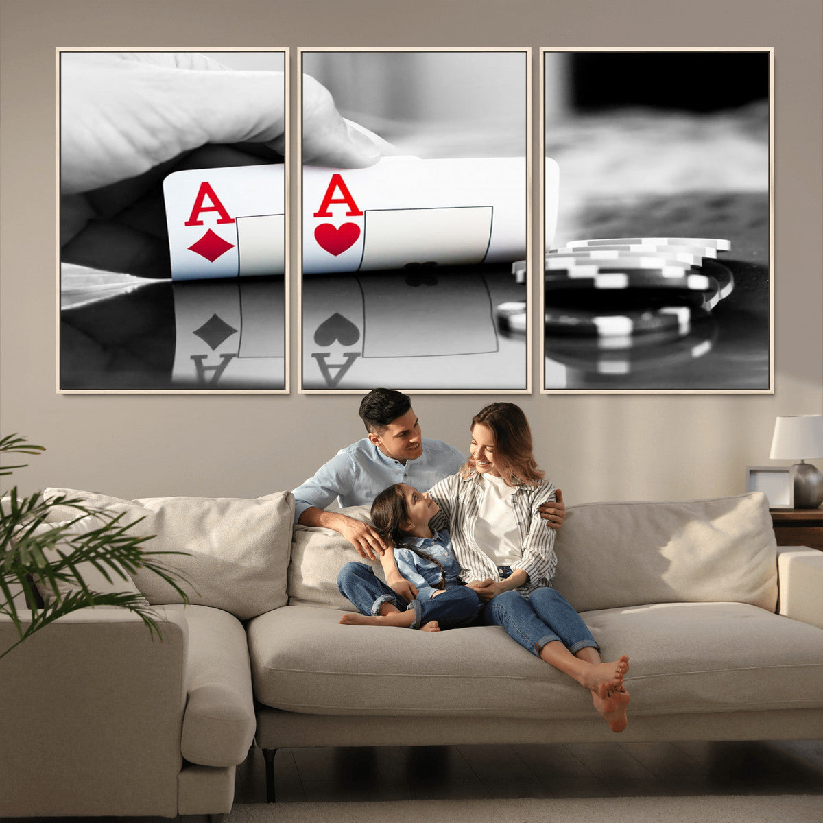Aces Poker Art Poker Game Wall Art Canvas Print