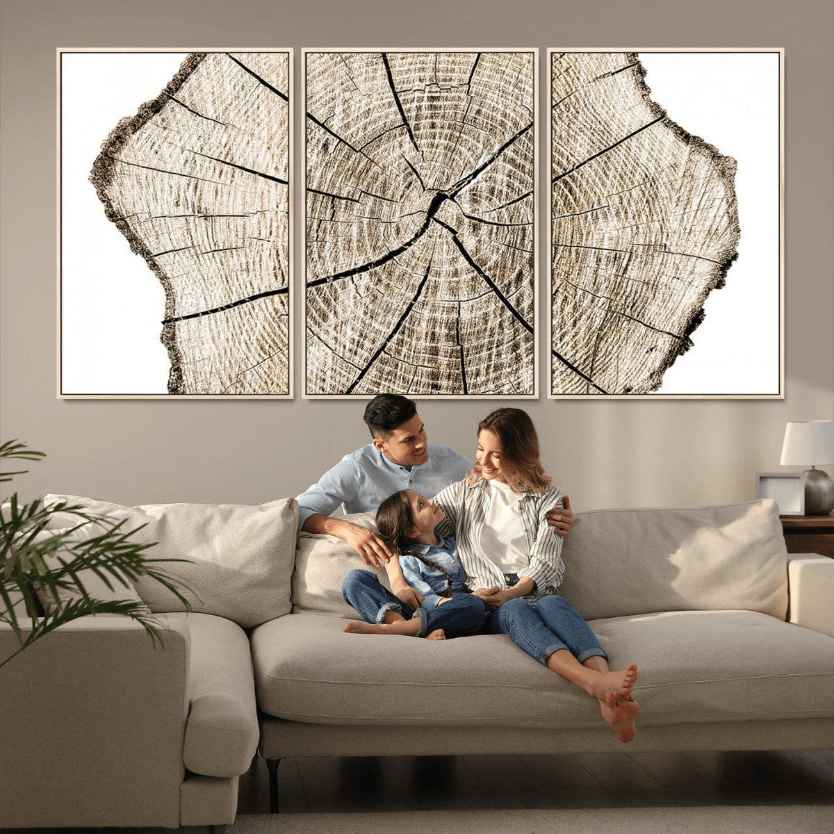 Abstract Wood Tree Ring Wall Art - Ready to Hang Minimalist