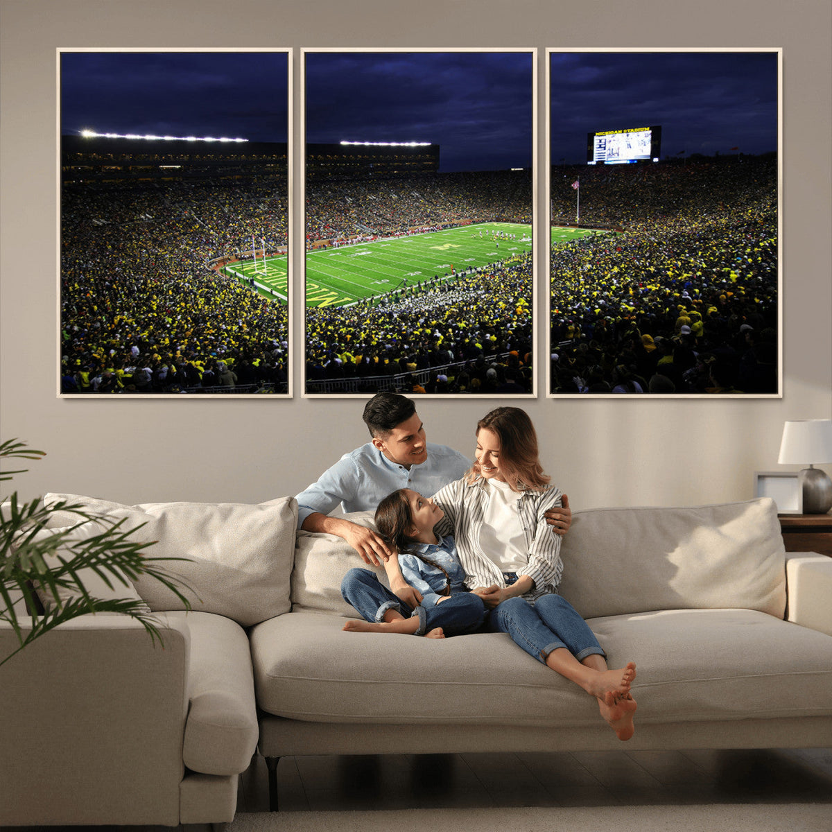 Michigan Wolverines Football Canvas Wall Decor, Football
