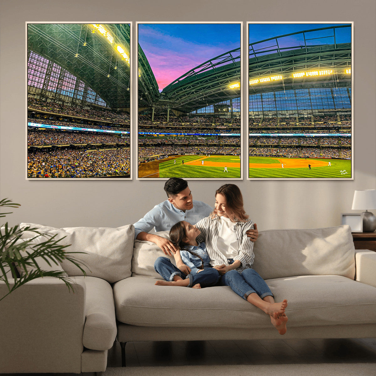 Milwaukee Brewers Baseball Team Print Canvas- American