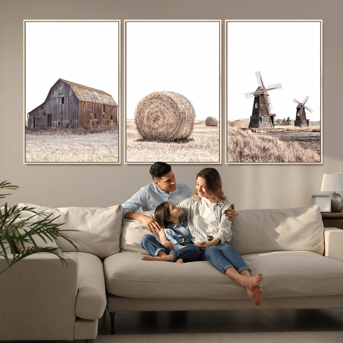 Farm Prints Set, Set of 3 Farmhouse Wall Art, Country House