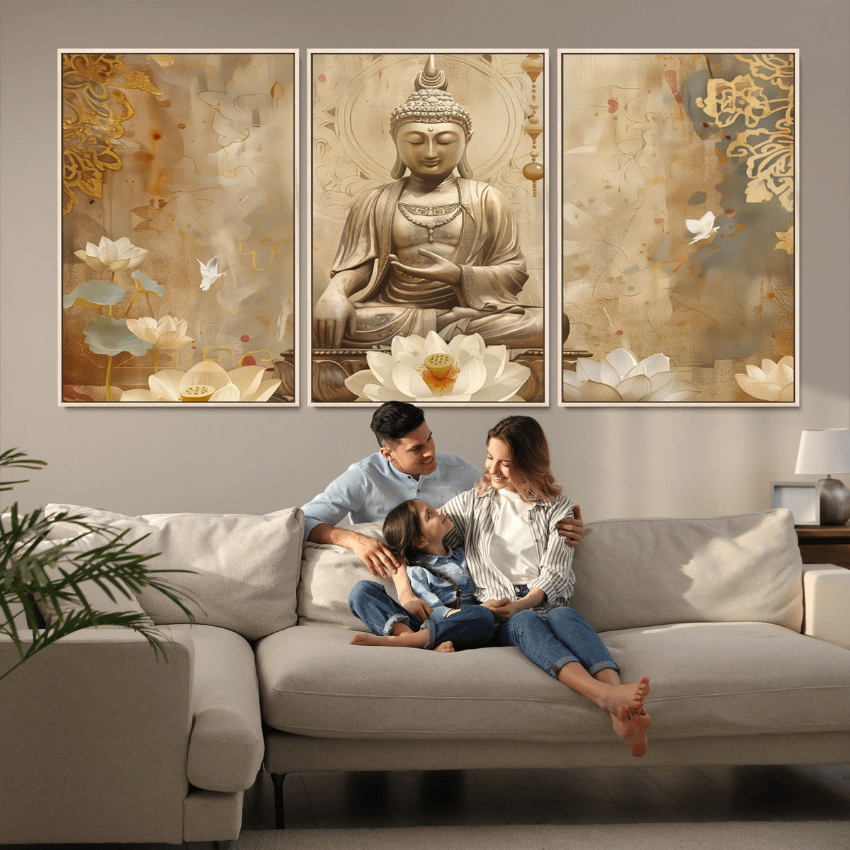 Buddha Wall Art Canvas Print, Buddha Meditation Room Decor,