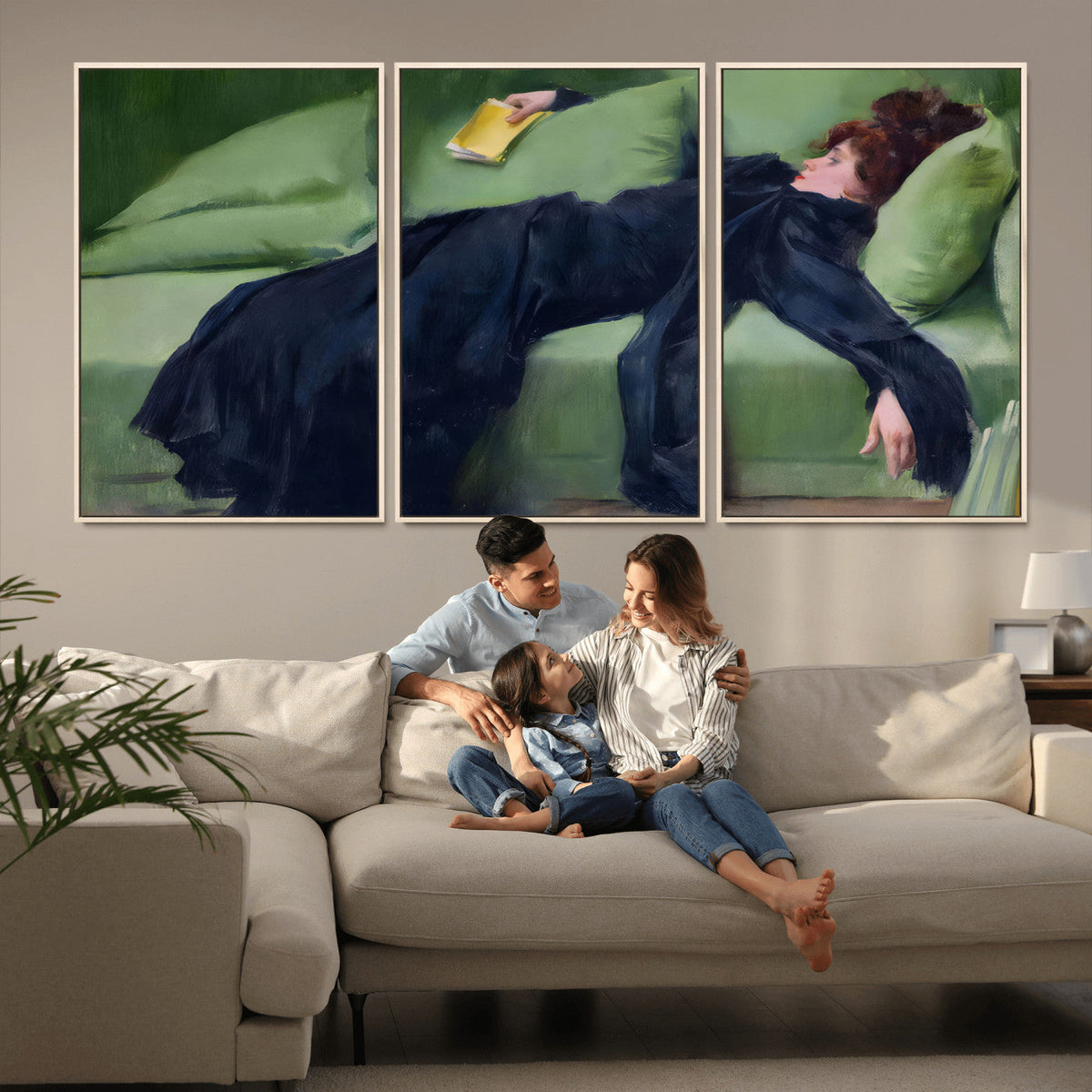 Decadent Girl by Ramon Casas Wall Art Canvas Print, Framed