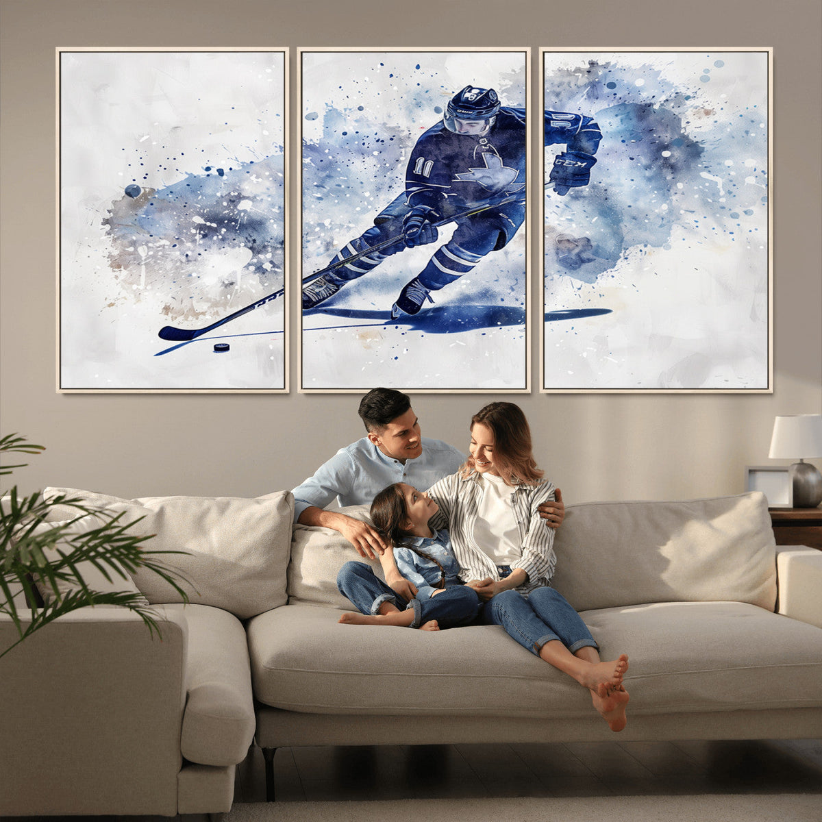 Hockey Player Wall Art Canvas Print - Sports-Inspired