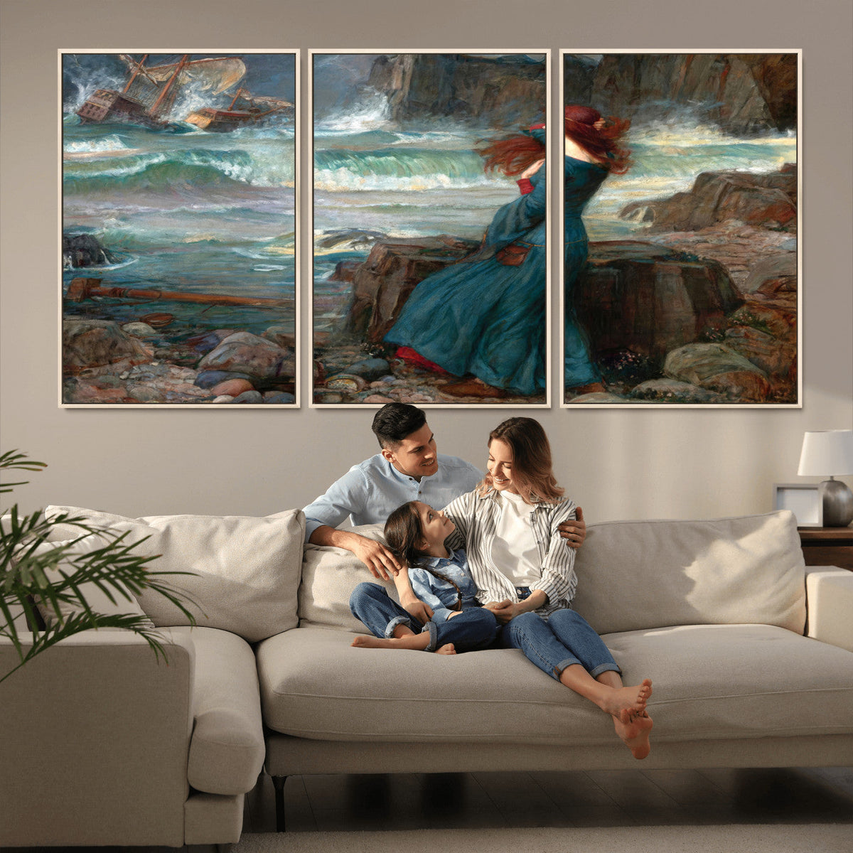 Miranda by the Shore Wall Art Canvas Print – Tempest Scene