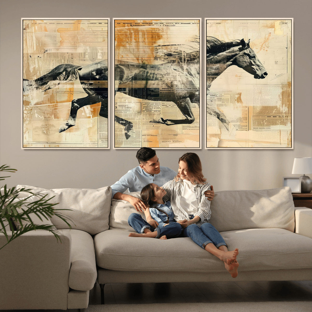 Chines Style Running Horse Western Wall Art | Farmhouse Wall